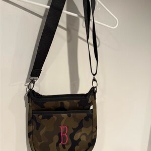 Camouflage Crossbody Bag with Pink Accent